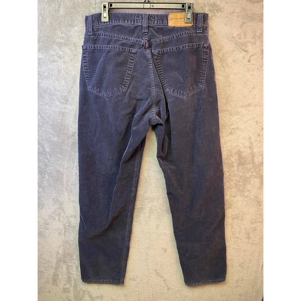 Banana Republic Rugged Jeans Corduroy Pants Mens 36L Navy Blue Straight 36x31